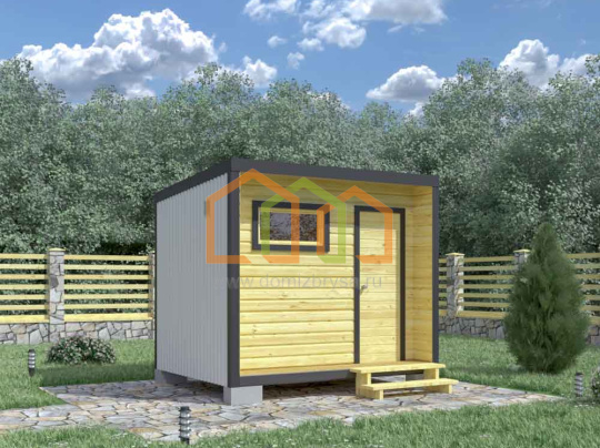 Бытовка для дачи в стиле хай-тек 3х2.4